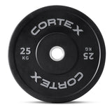 CORTEX 25kg Black Series V2 50mm Rubber Olympic Bumper Plate (Pair)