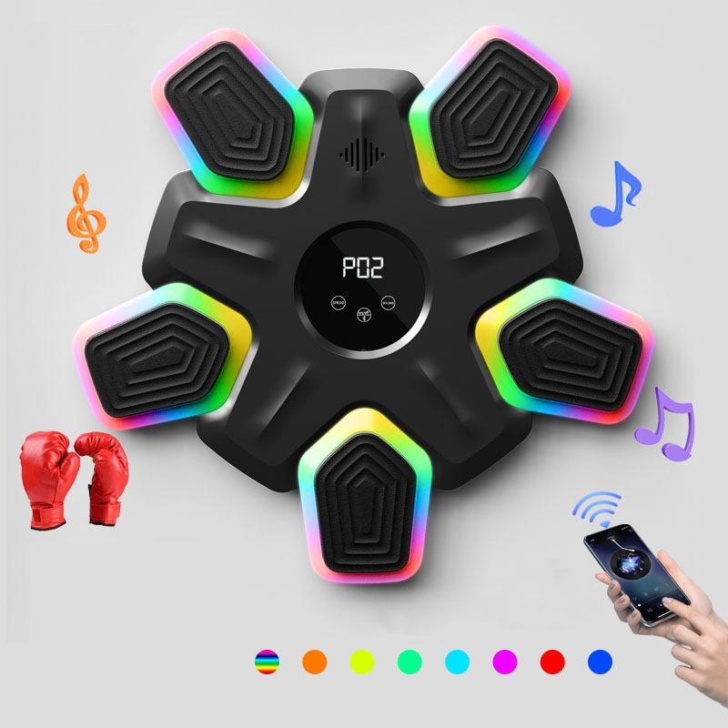 Bluetooth Music Boxing Machine - 4 Modes 9 Speeds Colourful Lights - Only Machine Black