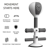 Adjustable 2-In-1 Sit-Up Boxing Ball Stand With Punching Bag - Gray / White