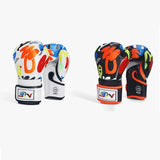 Kids' 6Oz Boxing Gloves For Training And Fighting - Graffiti Design - White