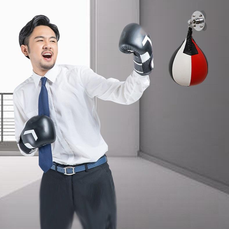 Black And White Suspended Pear-Shaped Speed Ball For Boxing - Red