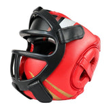 Competition Sparring Boxing Helmet For Head Protection - Black With Mask - M