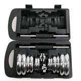 20KG Chrome Dumbbell Set Weight Dumbbells Home Gym Training Fitness BarBell Case
