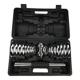 30KG Chrome Dumbbell Set Weight Dumbbells Home Gym Training Fitness BarBell Case