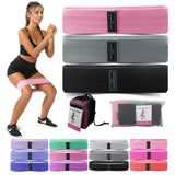 Blue Colour Scheme Fabric Resistance Bands Set - 3 Levels Non-Slip Hip Bands for Strength Training