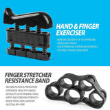 Blue 5-Piece Hand Grip Strength Training Set - Adjustable Grip Exerciser, Silicone Grip Rings & Grip Ball